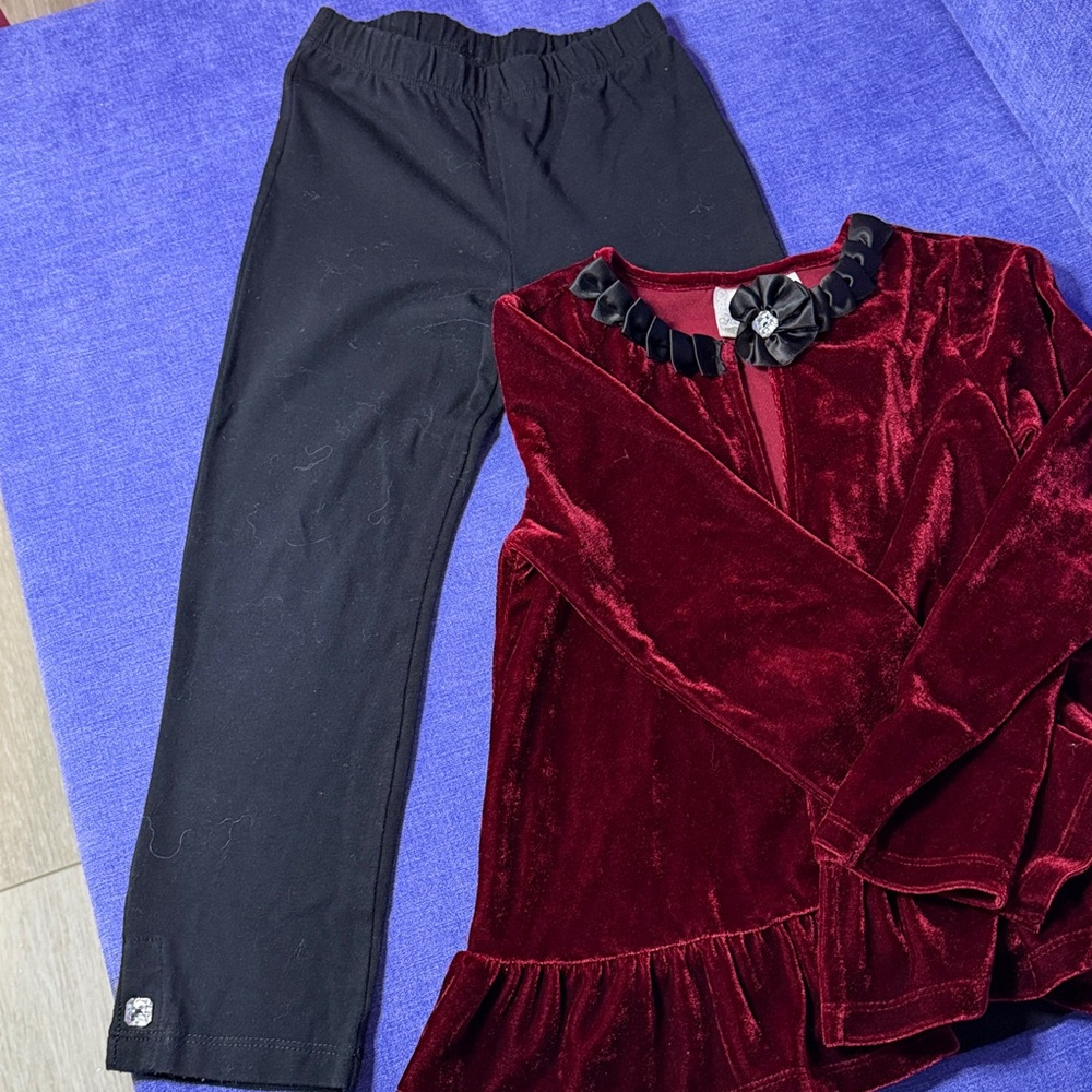 Burgundy Velvet Kids Blazer with Black Trim and matching pants